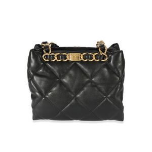 Chanel Black Quilted Lambskin Small Shopping Bag
